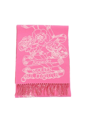 Alexander mcqueen wool reversibile scarf - OS Rose