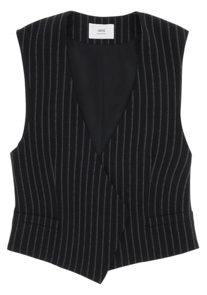 Ami Alexandre Matiussi virgin wool pinstripe waistcoat - 38 Black