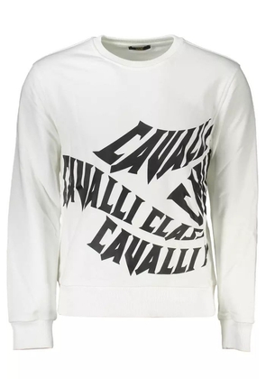 Cavalli Class White Cotton Sweater - S