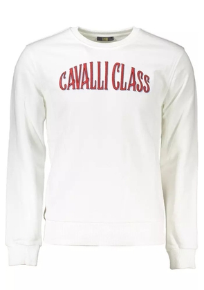 Cavalli Class White Cotton Sweater - S