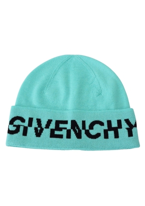 GIVENCHY Green Wool Beanie Unisex Logo Hat