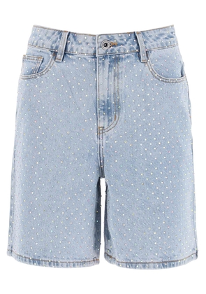 denim bermuda shorts with rhin - 28 Blue