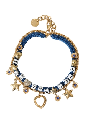 Gold Tone Brass Chain Iam The Star Bracelet