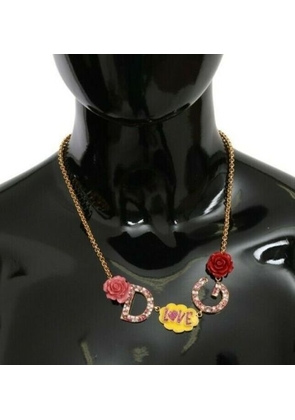 Dolce & Gabbana Gold Crystal Charm Statement Necklace