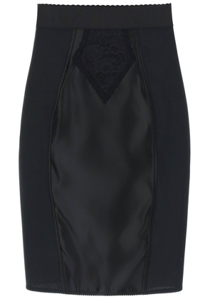 Dolce & Gabbana mini satin and powernet skirt - 40 Black