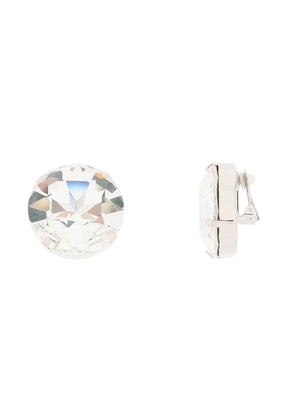 Alessandra Rich large crystal clip-on earrings - OS Silver