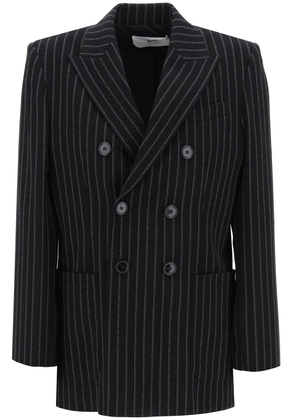 double-breasted pinstripe - 36 Black