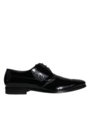 Black Calfskin Leather Derby Men Dress Shoes - EU39/US6