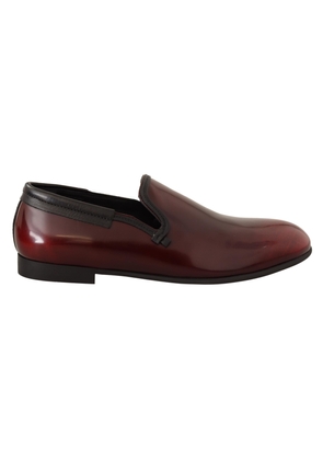 Elegant Bordeaux Leather Loafers - EU40.5/US7.5