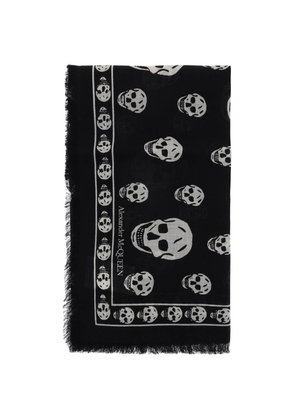 Alexander mcqueen light wool skull scarf - OS Black