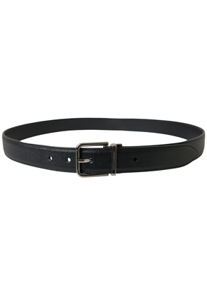 Elegant Black Leather Designer Belt - 90 cm / 36 Inches