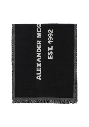 Alexander mcqueen mcqueen graffiti oversized scarf - OS Black