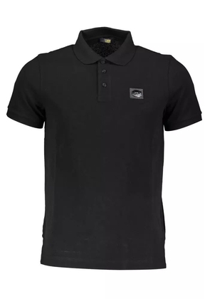 Cavalli Class Black Cotton Polo Shirt - M