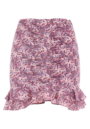 Isabel marant milendi gathered mini skirt with ruuffles - 34 Purple