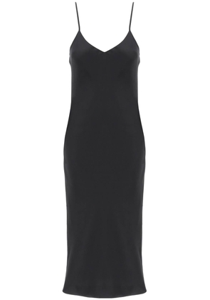 midi crêpe slip dress - M Black