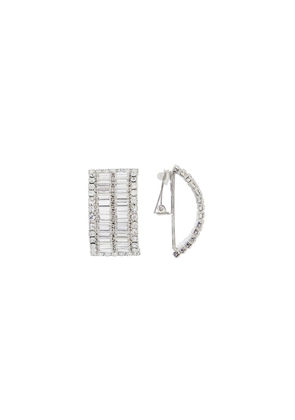 clip-on earrings with crystals - OS Silver