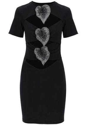 mini cut-out dress with applied anthur - M Black