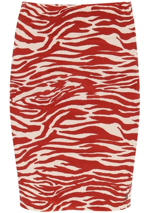 mini animal print skirt in eight - M Pink