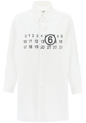 Mm6 maison margiela shirt dress with numeric logo - L White