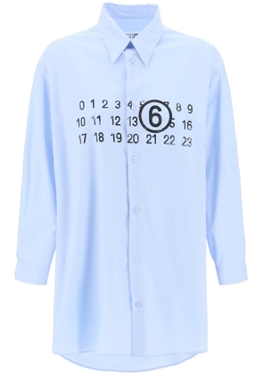 Mm6 maison margiela shirt dress with numeric logo - L Blue