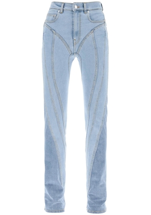 Mugler spiral two-tone skinny jeans - 38 Blue