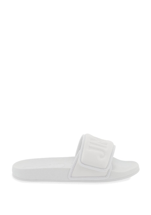 Jimmy choo slides fitz con fascia logata in lycra - 36 White