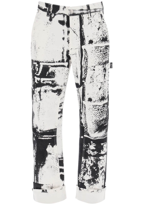 fold print workwear jeans - 48 White