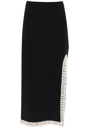 gabie maxi skirt with crochet trims - M Black