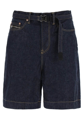 Sacai denim bermuda shorts with removable belt - 1 Blue