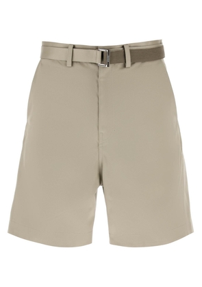 Sacai cotton belted shorts - 1 Khaki