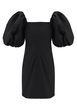 Ganni mini dress with balloon sleeves - 34 Black