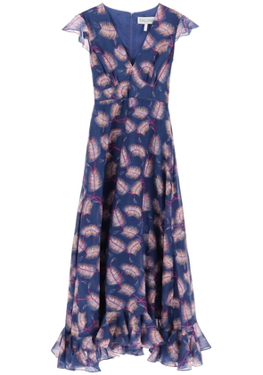 Saloni maxi cotton and silk emma dress. - 8 Blue