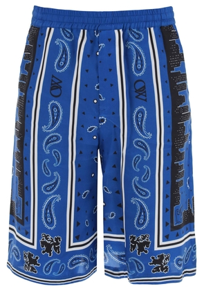 Off-white bermuda shorts with paisley pattern - 46 Blue