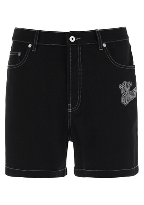 Off-white denim bermuda shorts with 90 - 31 Black