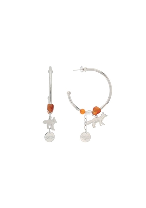 Maison kitsune fox & beads hoop earrings - OS Silver