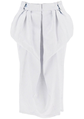 Maison margiela crinkled denim midi skirt with r - 38 White