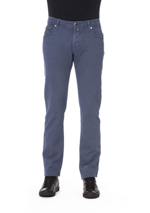 Sleek Blue Cotton Stretch Jeans - W30