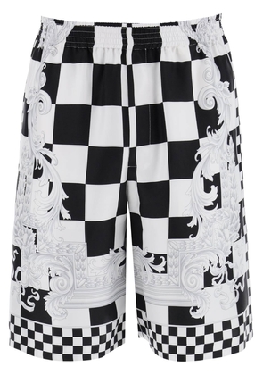 Versace printed silk bermuda shorts set - 48 Black