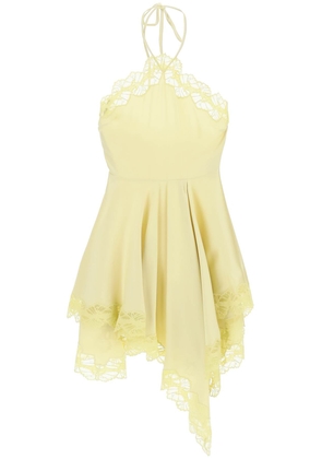 Stella mccartney asymmetric satin dress with lace detail - 42 Yellow