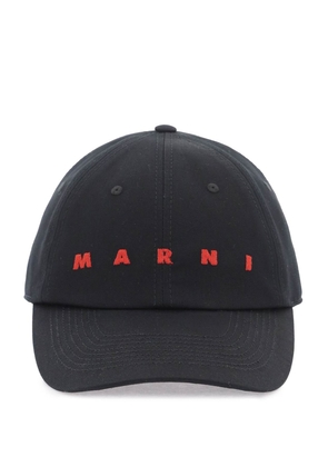 Marni embroidered logo baseball cap with - M Black