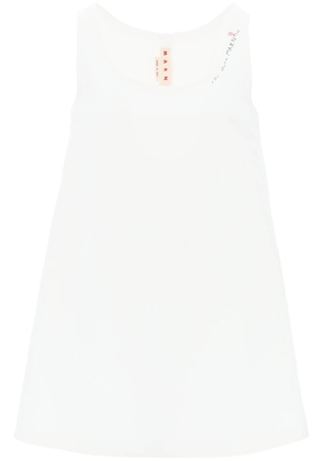 Marni flared dress with hand-embroidered - 40 White