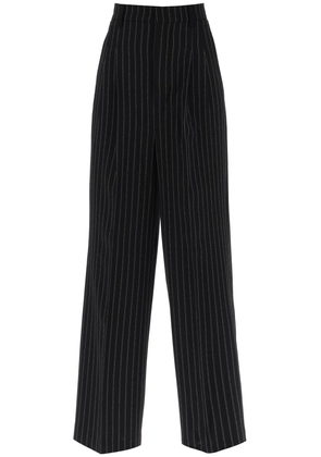 wide-legged pinstripe trousers with - 36 Black