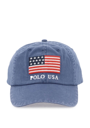 Polo ralph lauren baseball cap in twill with embroidered flag - OS Blue