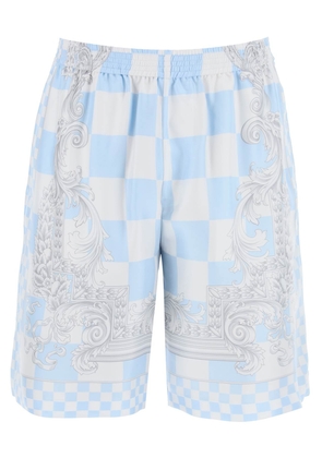 printed silk bermuda shorts set - 48 White