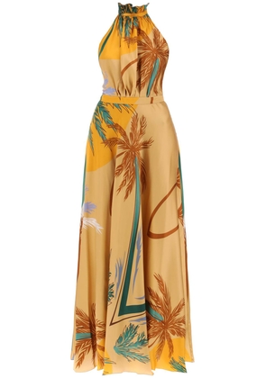 Raquel Diniz giovanna silk satin maxi dress - 42 Orange