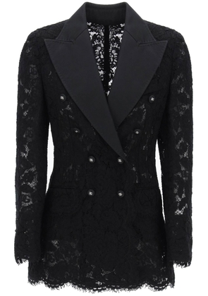 turlington double-breasted lace blazer - 42 Black