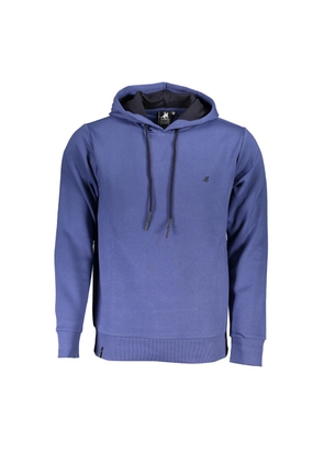 U.S. Grand Polo Elegant Long Sleeve Hooded Sweatshirt in Blue - M