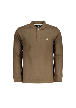 U.S. Grand Polo Elegant Long-Sleeved Brown Polo for Men - M