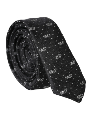 Black DG Logo 100% Silk Adjustable Tie