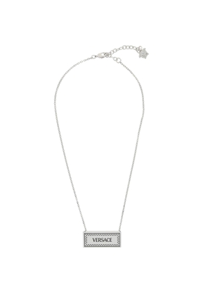 Versace 90s vintage logo necklace - OS Silver